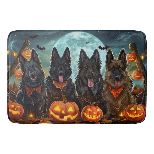 Tapete De Banheiro Shepherd Halloween Spooky belga (Frente)