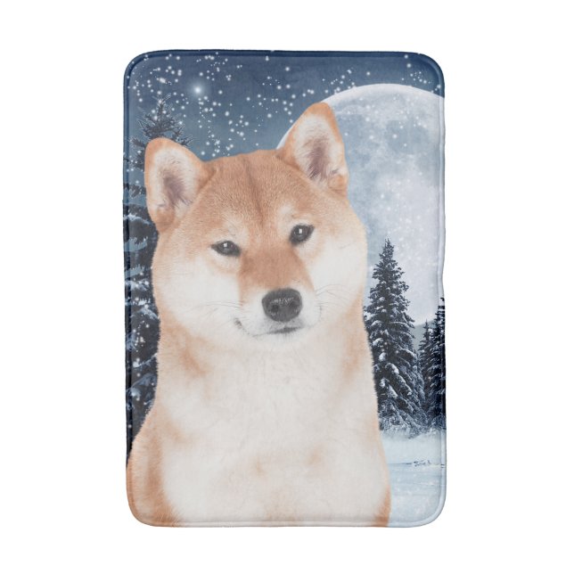 Tapete De Banheiro Shiba Inu Bath Mat (Frente Vertical)