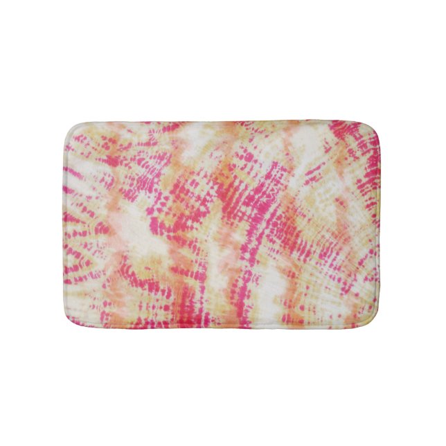 Tapete De Banheiro Shibori Tie Pink Laranja (frente)