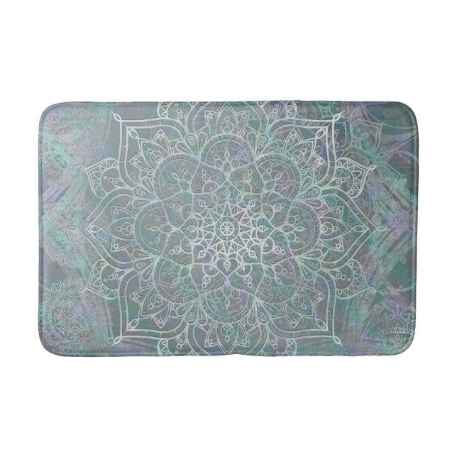 Tapete De Banheiro Shimmer Iridescente Mandala Boho Chic (Frente)