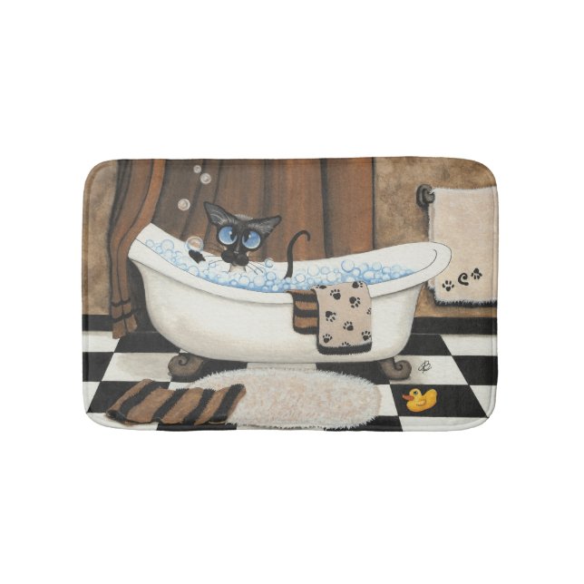 Tapete De Banheiro Siamese Cat Bath por Bihrle (frente)