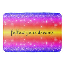 Siga seus sonhos Rainbow Sparkle Bath Mat