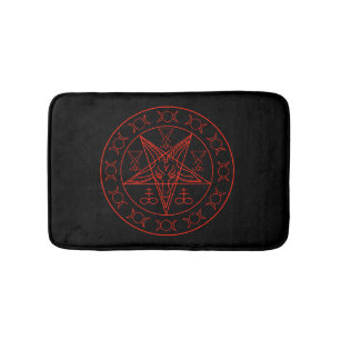 Tapete De Banheiro Sigil da lua tripla de Baphomet e sigil do lucifer