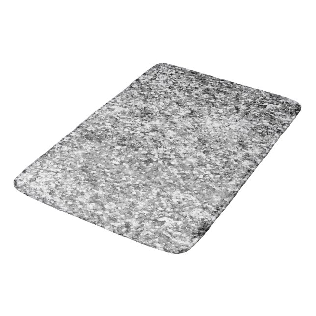 Tapete De Banheiro Silver Glitter Sparkle (Angulado)