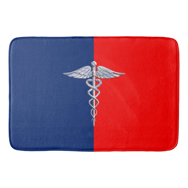 Tapete De Banheiro Silver Style Caduceus - Liga dos Símbolos Médicos (Frente)