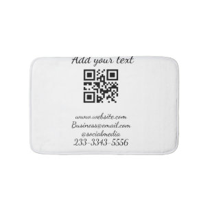 Tapete De Banheiro simples código QR personalizado adicionar seu nome