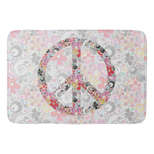 Tapete De Banheiro Sinal de paz II de flower power + seu backgr. &