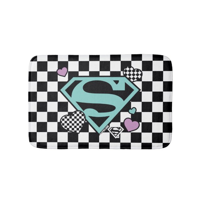 Tapete De Banheiro Skater Girl Supergirl Hearts-Shield (frente)