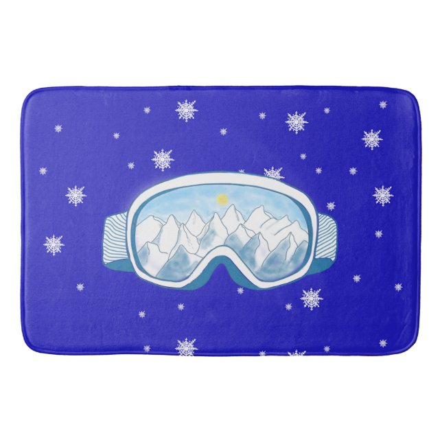 Tapete De Banheiro Ski Goggles Snowflake Dance (Frente)