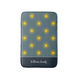 Tapete De Banheiro Slate Blue Sunburst Bath Mat