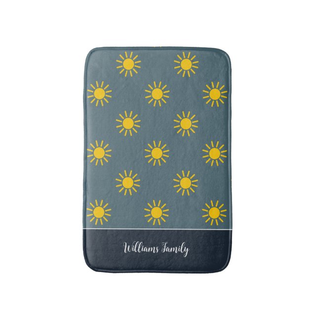 Tapete De Banheiro Slate Blue Sunburst Bath Mat (Frente Vertical)