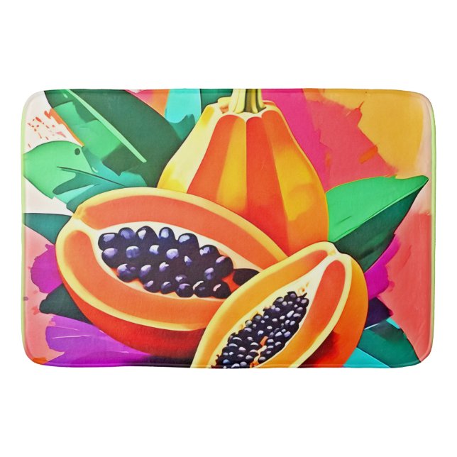 Tapete De Banheiro Sliced Papaya Pop Art (Frente)