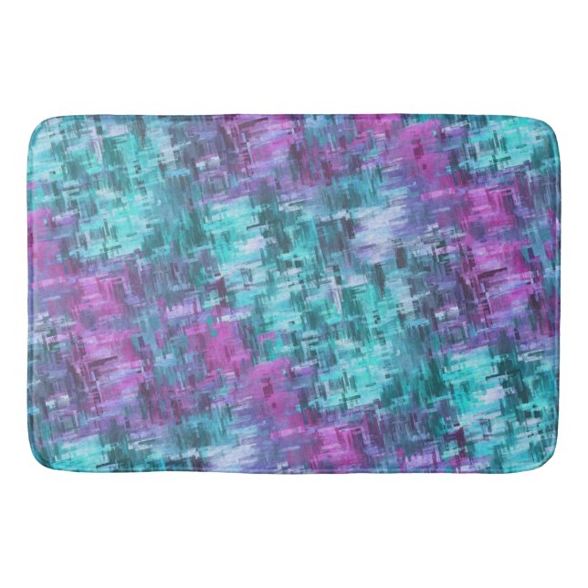 Tapete De Banheiro slipstream digihatch - verde aqua e roxo : (Frente)