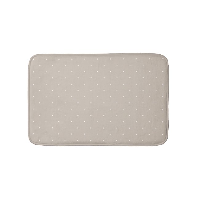 Tapete De Banheiro Small White Polka Dot Pattern On Cool Beige Greige (frente)
