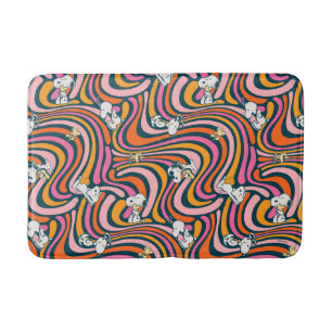 Tapete De Banheiro Snoopy & Woodstock Groovy Vibes Púrpura Padrão