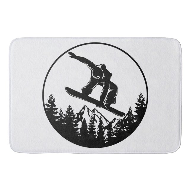 Tapete De Banheiro Snowboard Bath Mat (Frente)