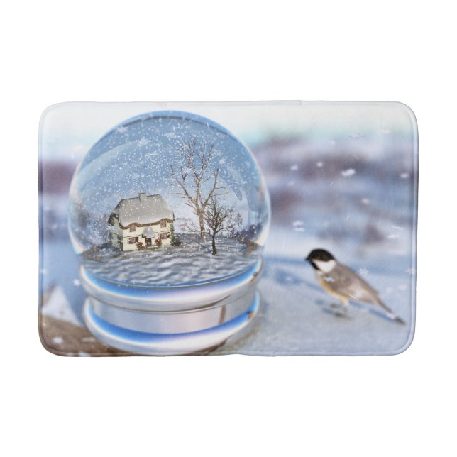 Tapete De Banheiro Snowflake Globe Bath Mat (Frente)