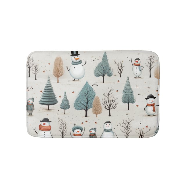 Tapete De Banheiro Snowman e árvores (frente)