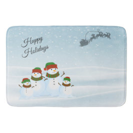 Tapete De Banheiro Snowman Family Holiday Bath Mat