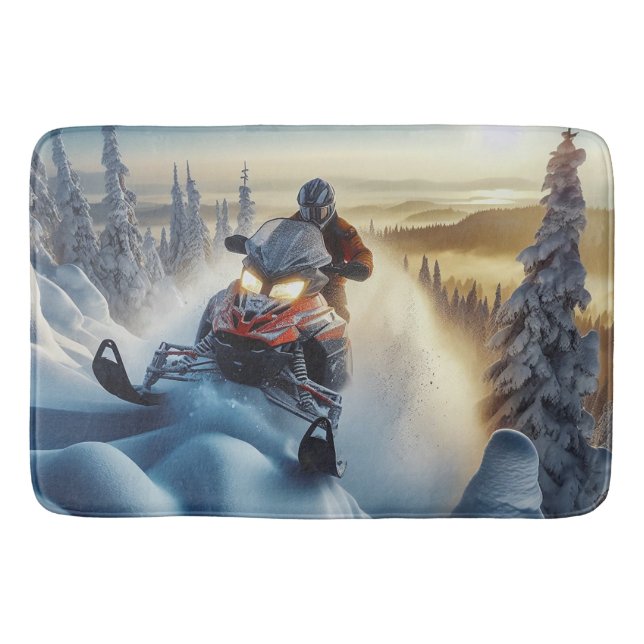 Tapete De Banheiro Snowmobile Bath Mat (Frente)
