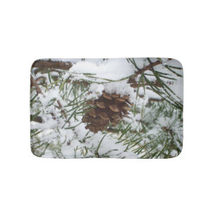 Tapete De Banheiro Snowy Pine Cone I Winter Nature Photoshop