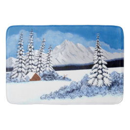 Tapete De Banheiro Snowy Winter Bright