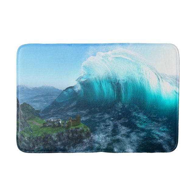 Tapete De Banheiro Sob a Bathmat da Onda (Frente)