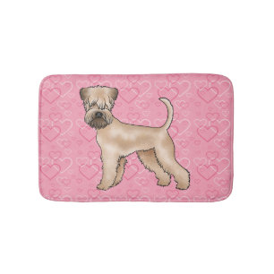 Tapete De Banheiro Soft-Coated Wheaten Terrier Cão Amor Padrão Coraçã