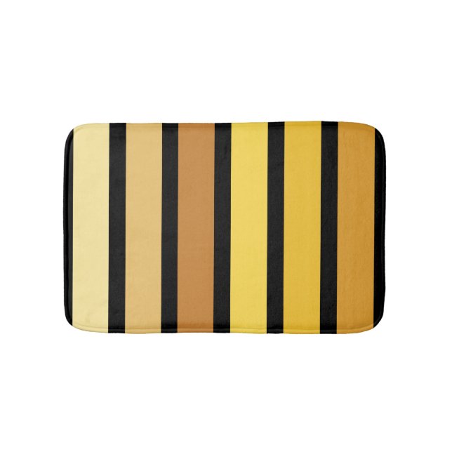 Tapete De Banheiro Sombras De Ouro Amarelo Em Preto (frente)