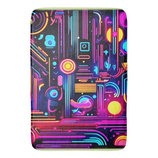 Tapete De Banheiro Sonhos de Neon Circuitry (Frente Vertical)