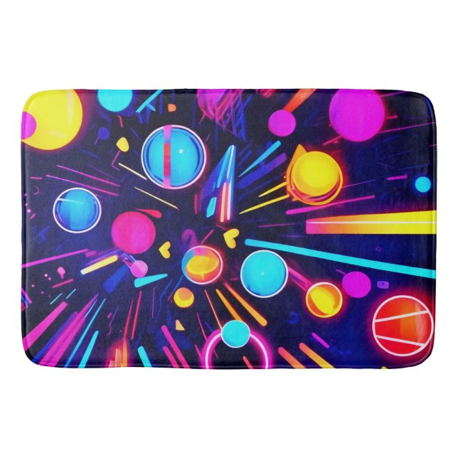 Tapete De Banheiro Sonhos de Neon - Formas e Cores Psicotrópicas (Frente)