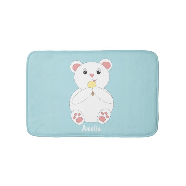 Tapete De Banheiro Sorvete de Comida de Urso Polar Personalizável (frente)