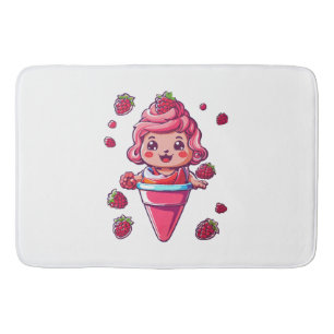 Tapete De Banheiro Sorvete de framboesa Kawaii