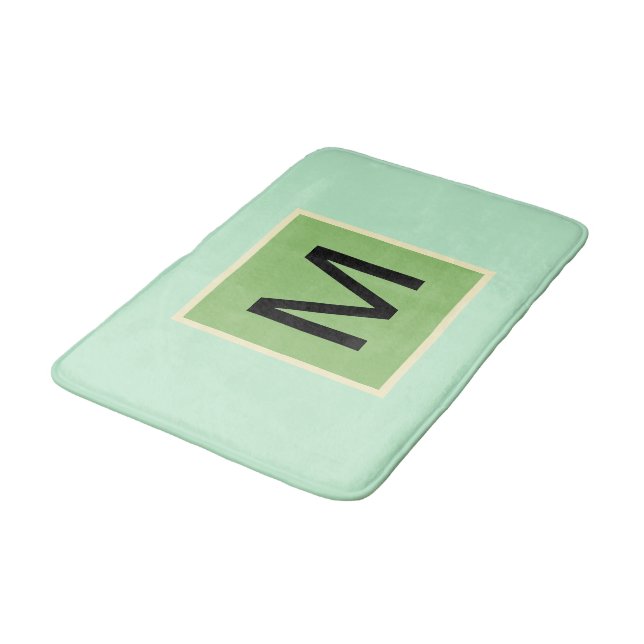 Tapete De Banheiro Sorvetes verdes do pistachio monograma (Angulado)