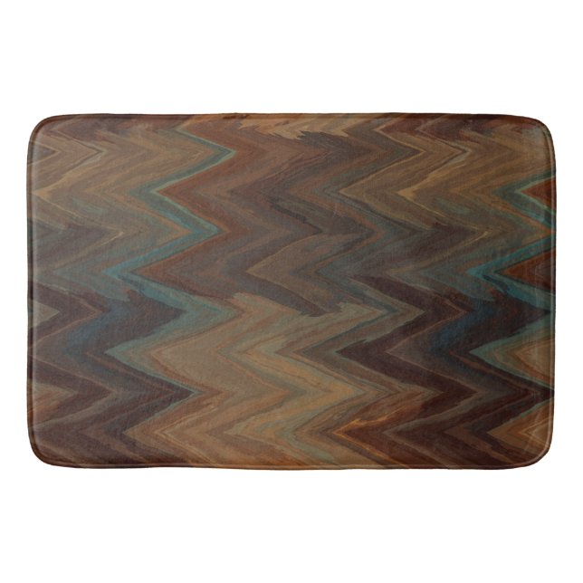 Tapete De Banheiro Southwest Brown Chevron (Frente)