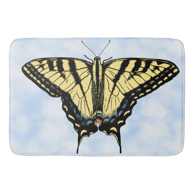 Tapete De Banheiro Southwest Yellow Swallowtail Butterfly Blue Sky (Frente)