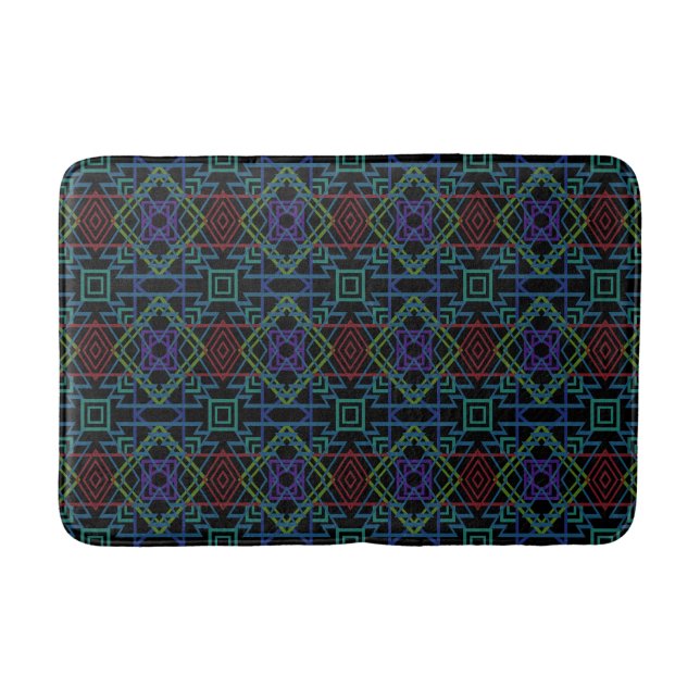 Tapete De Banheiro Southwestern Symmetrical Tiled Pattern Line Art (Frente)