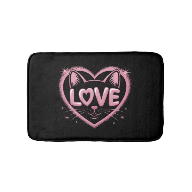 Tapete De Banheiro Sparkling Cat Love (frente)