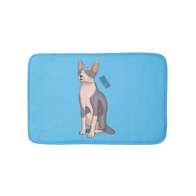 Tapete De Banheiro Sphynx cat cartoon illustration (frente)