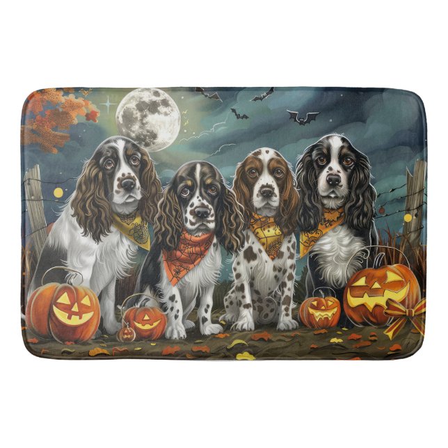 Tapete De Banheiro Springer Spaniel Halloween Spooky (Frente)