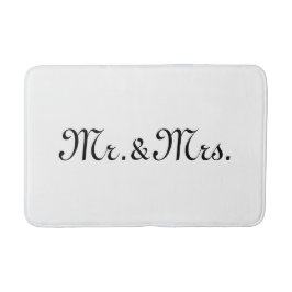 Tapete De Banheiro Sr. & Sra. preto branco