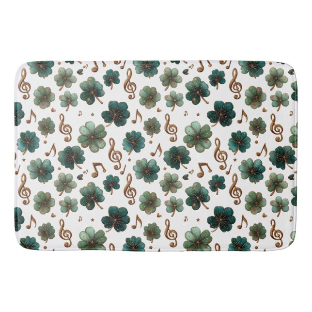 Tapete De Banheiro St. Patrick’s Day Musical Shamrock (Frente)