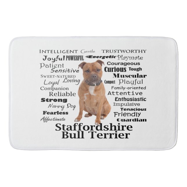 Tapete De Banheiro Staffie Traits Bath Mat (Frente)