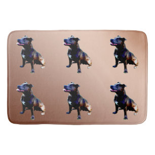 Tapete De Banheiro Staffordshire Bull Terrier Oil Paint, Bathmat