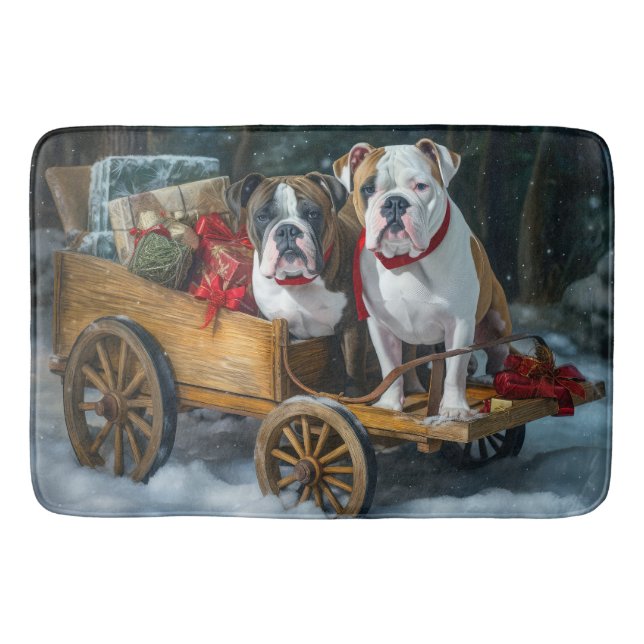 Tapete De Banheiro Staffordshire Snowy Sleigh Natal (Frente)