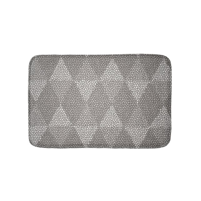 Tapete De Banheiro Stained Glass Silver Diamond Pattern (frente)