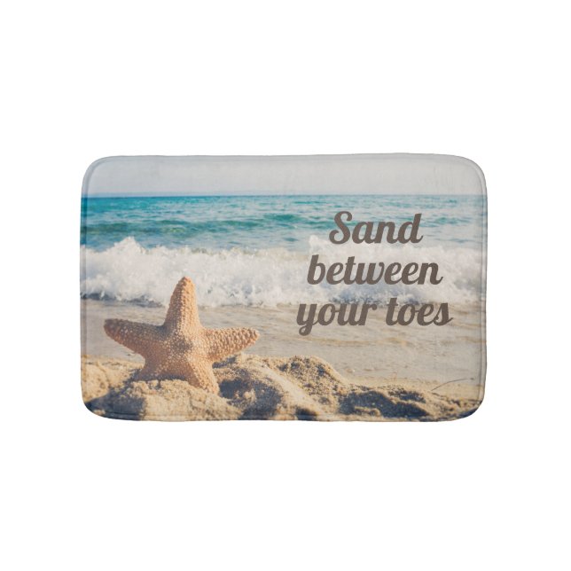 Tapete De Banheiro Starfish Sandy Beach Ocean Sand between Toes (frente)