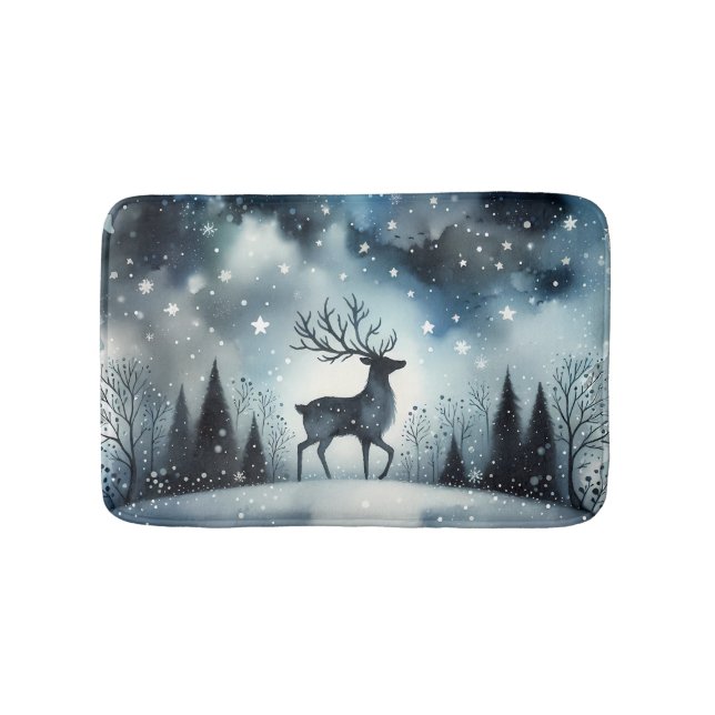 Tapete De Banheiro Starry Winter Night Deer (frente)