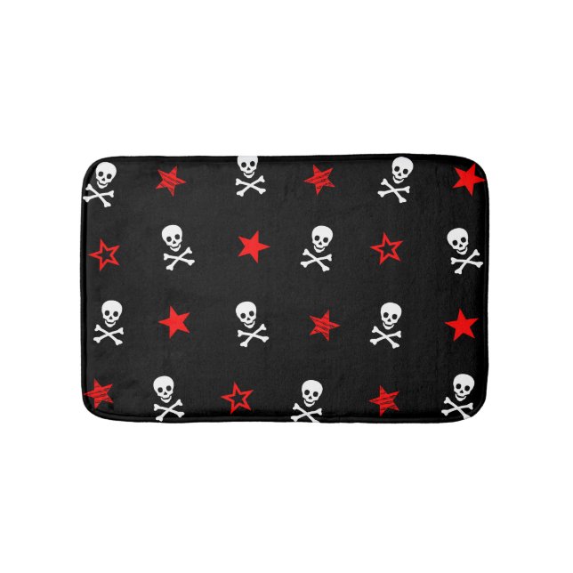 Tapete De Banheiro Stars, Skulls e Crossbones Bath Mat (frente)