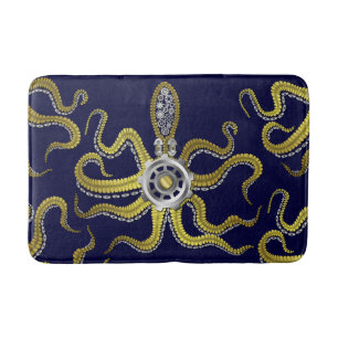 Tapete De Banheiro Steampunk alinha o metal Kraken do polvo